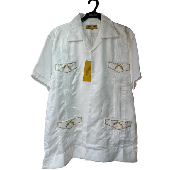 Sz L Vintage Mexican Cowboy Western Short Sleeve Shirt NWT - Picture 2 of 8